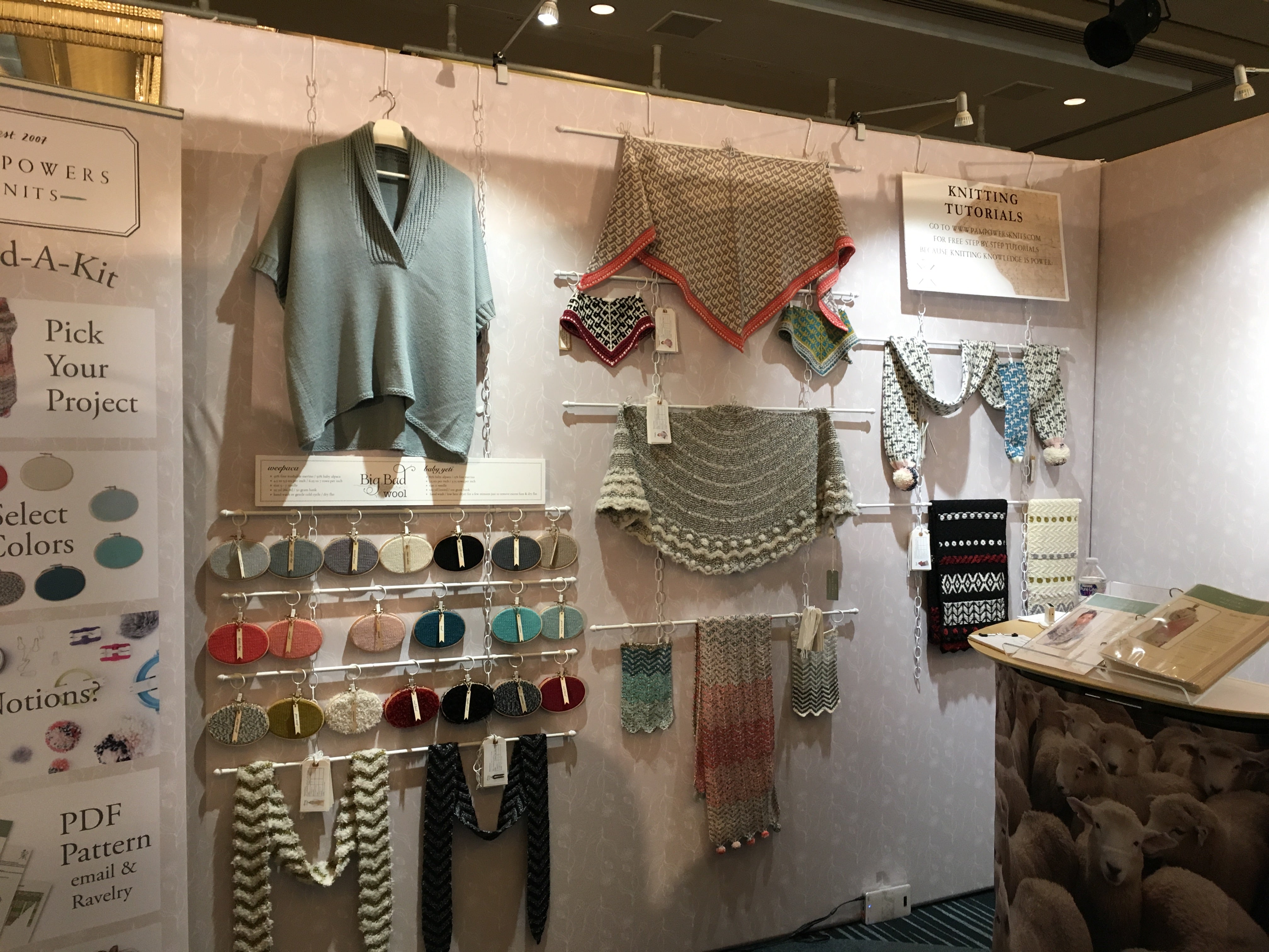 Pam Powers Knits booth at Vogue Knitting Live San Francisco 2018
