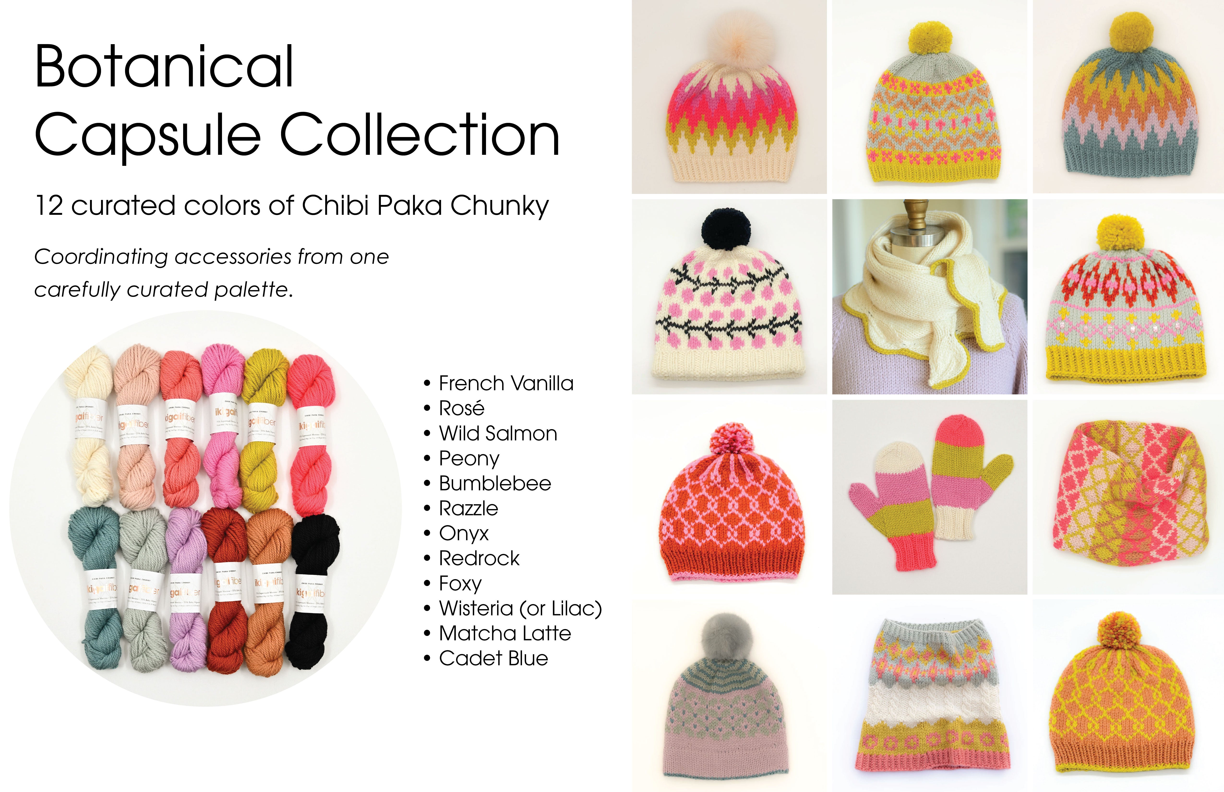 Wholesale Fiber: Chibi Paka Chunky Capsule Collection (12 bags of 10 skeins each)