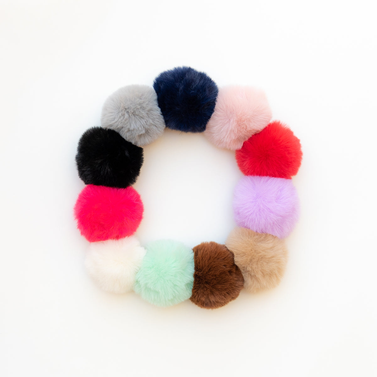 Wholesale Poms: Faux Fur Mini Poms (4 poms/order)