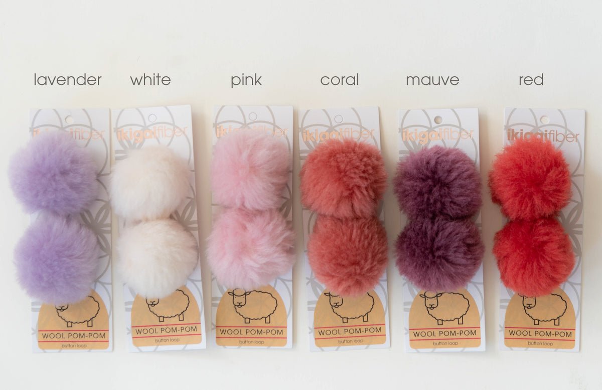 Wholesale Poms: Wool Pom-Pom (6 cm, 2 poms per card, 2 cards/order)