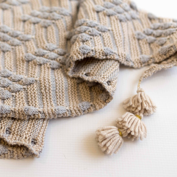 Bobble Diamond Shawl Tassel Pam Powers Knits