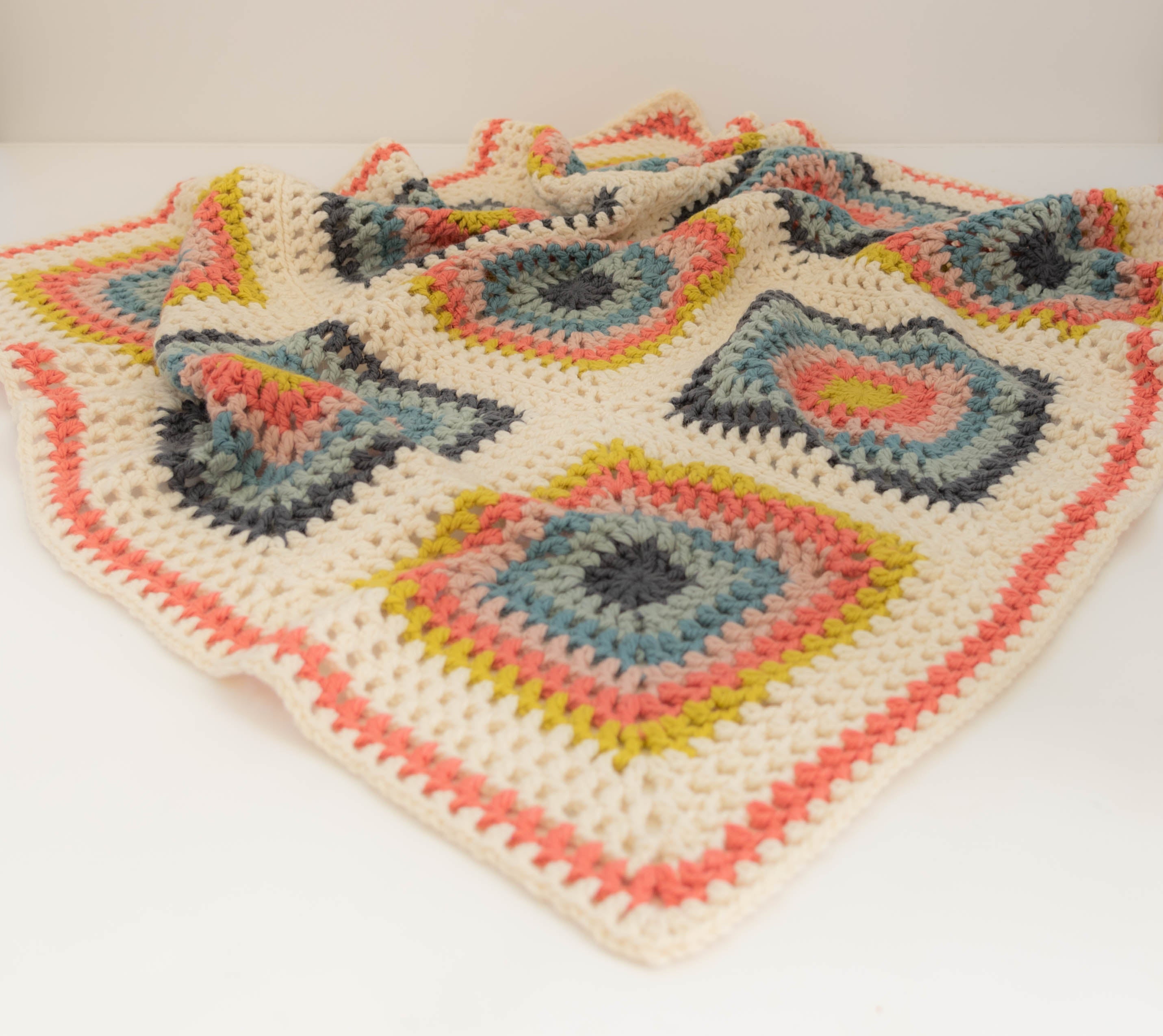 Granny Square Lite Blanket (9-square version) Crochet Kit
