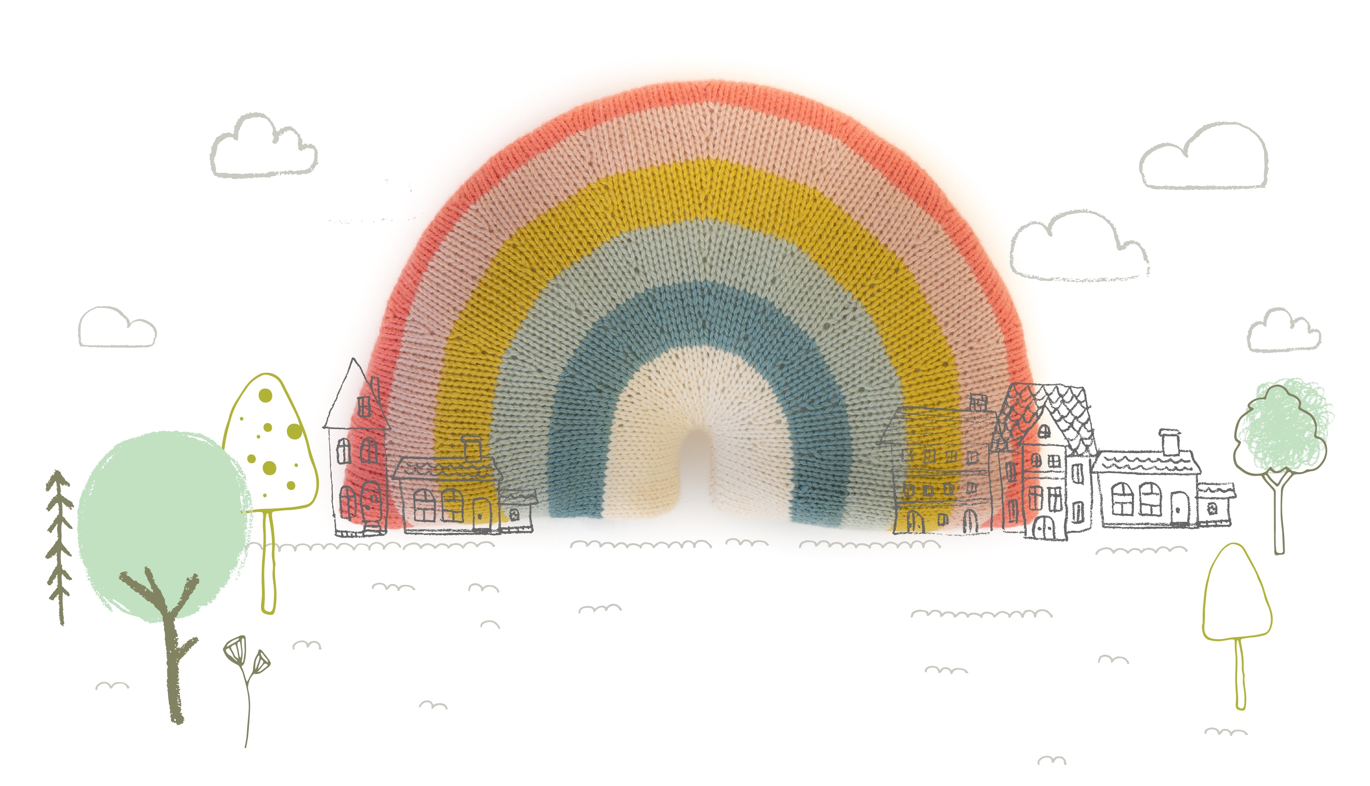 Over-the-Rainbow Pillow Knitting Kit