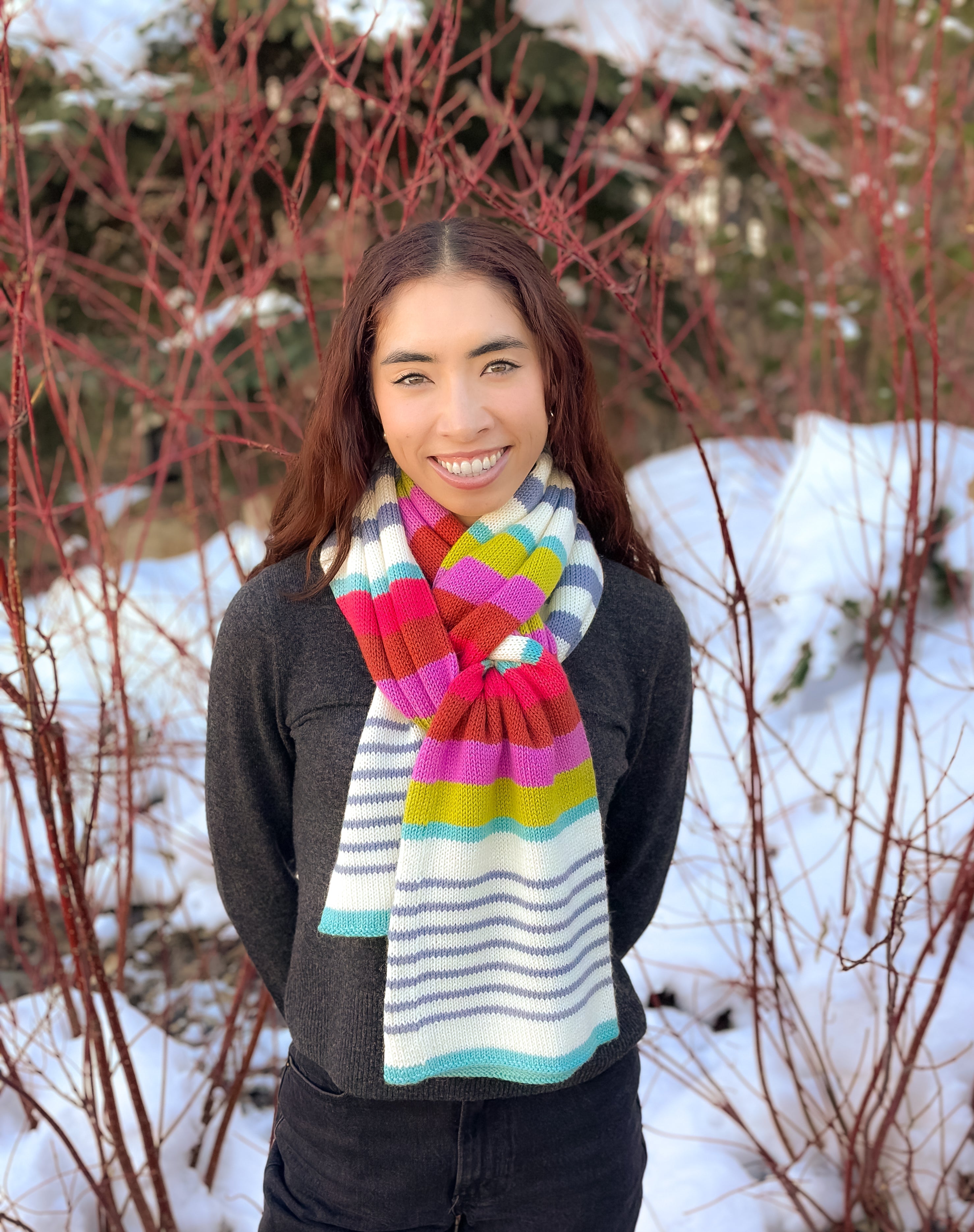 A. Opie Designs - Striped Elements Scarf and Hat Kit