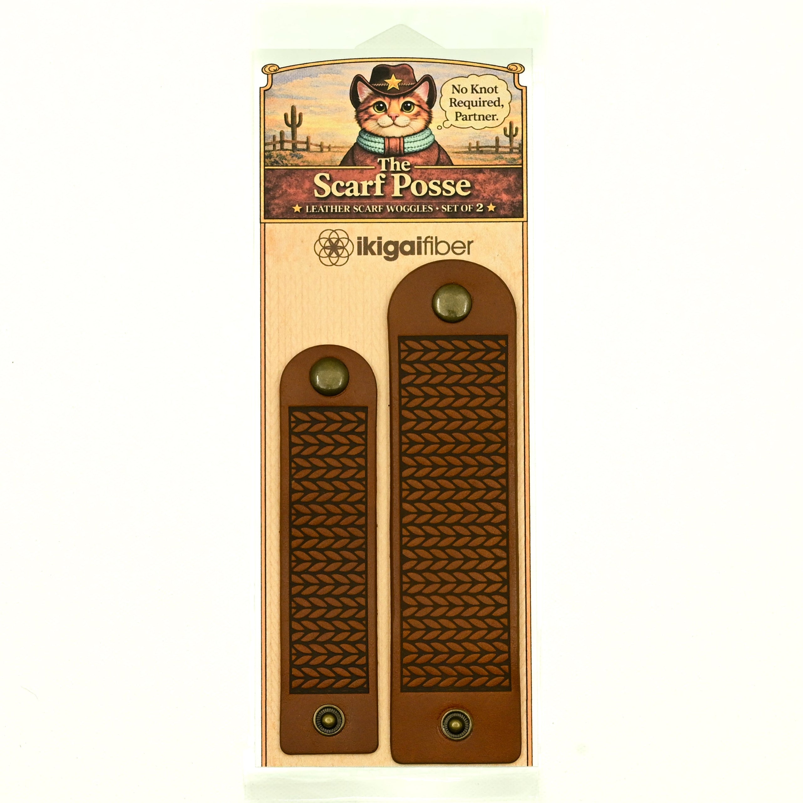 The Scarf Posse - Set of 2 Leather Woggles