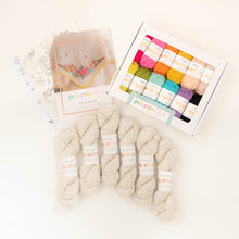 Load image into Gallery viewer, Fleurish Shawlette Knitting Kit and Embroidery Bundle