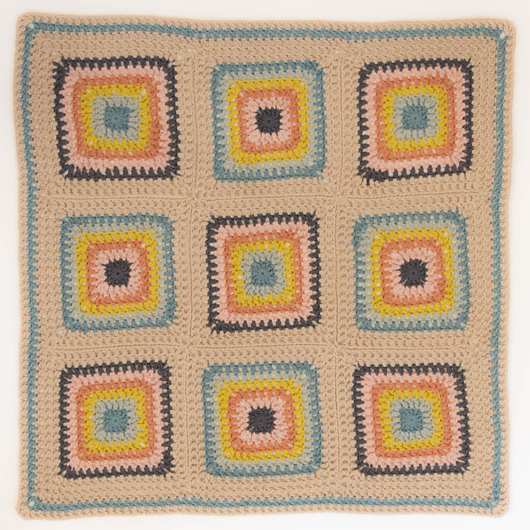 Granny Square Lite Blanket (9-square version) Crochet Kit