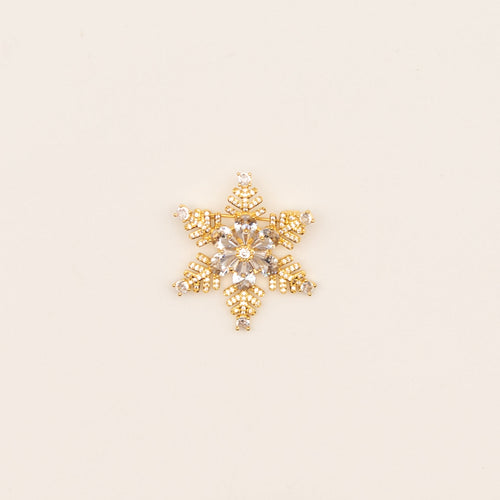 Snowflake Crystal Floral Brooch