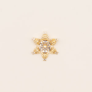 Snowflake Crystal Floral Brooch