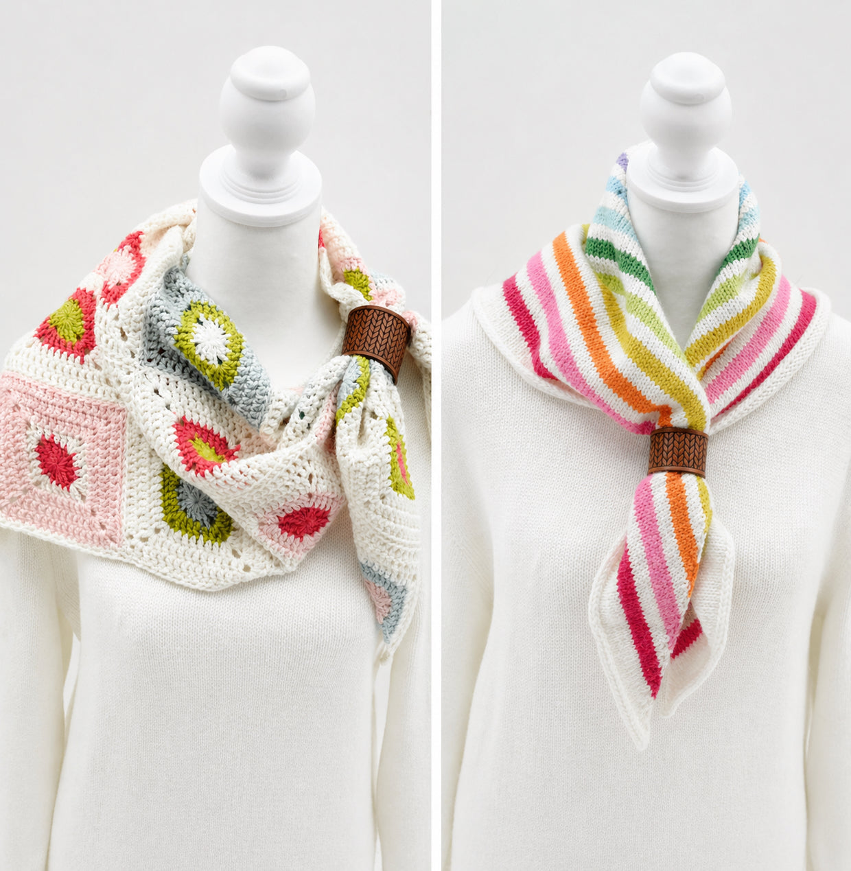 The Scarf Posse - Set of 2 Leather Woggles