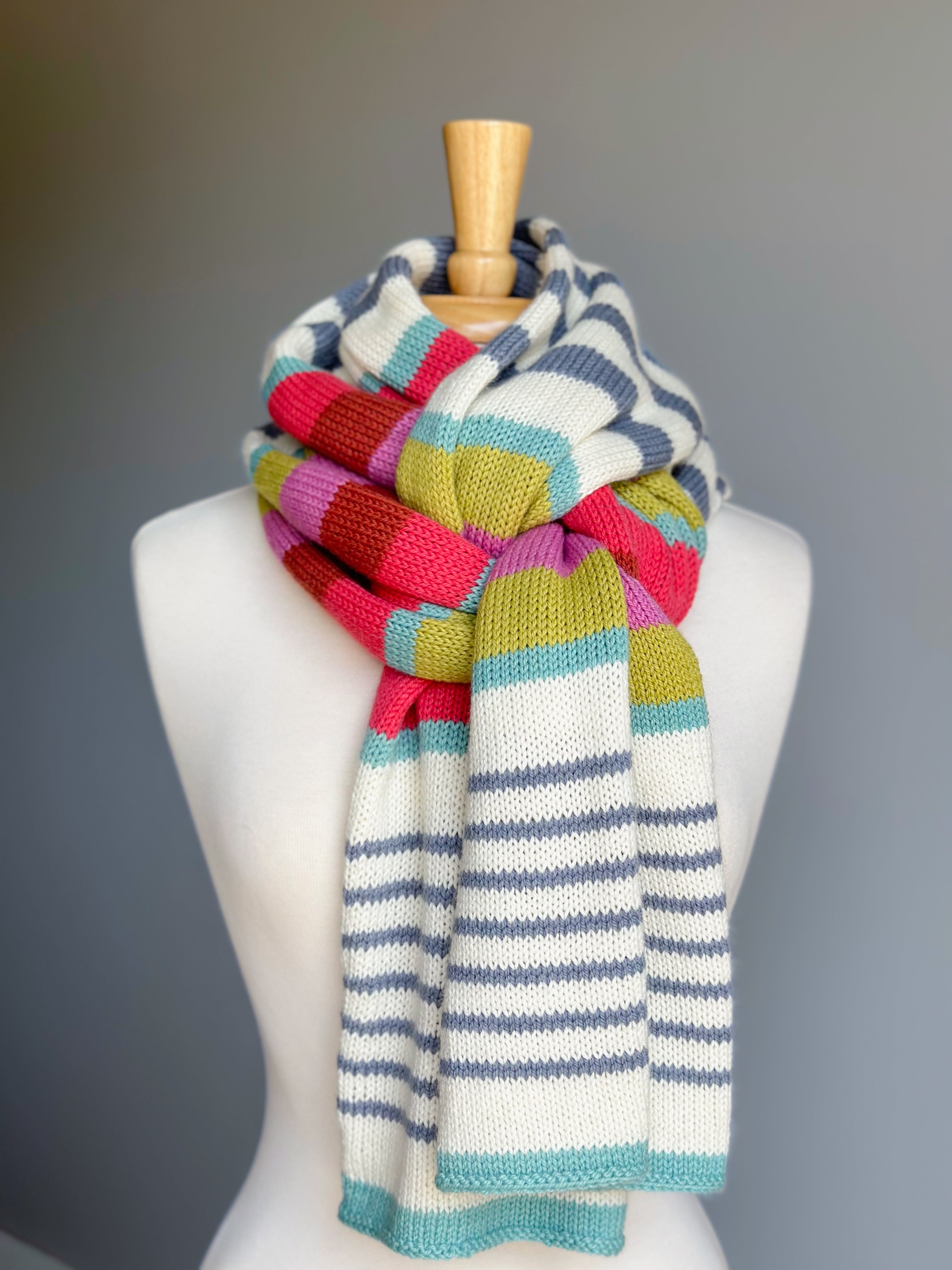 A. Opie Designs - Striped Elements Scarf and Hat Kit