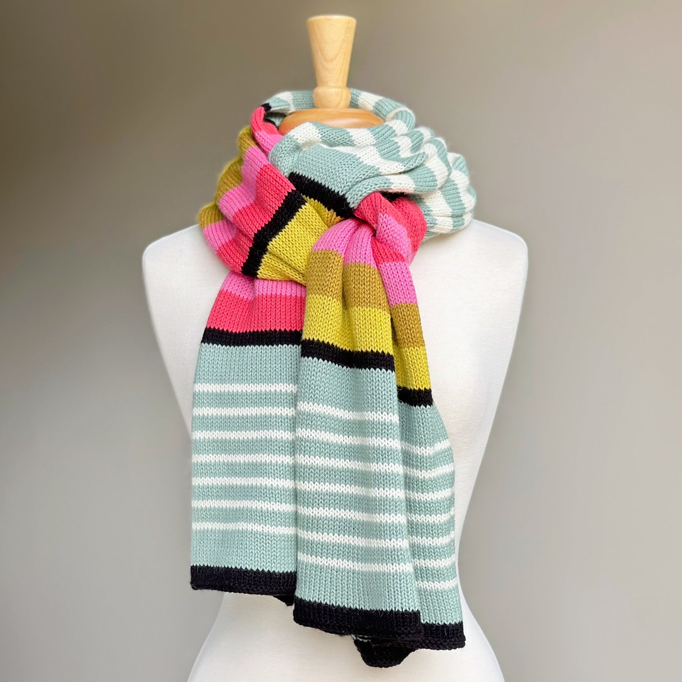 A. Opie Designs - Striped Elements Scarf and Hat Kit