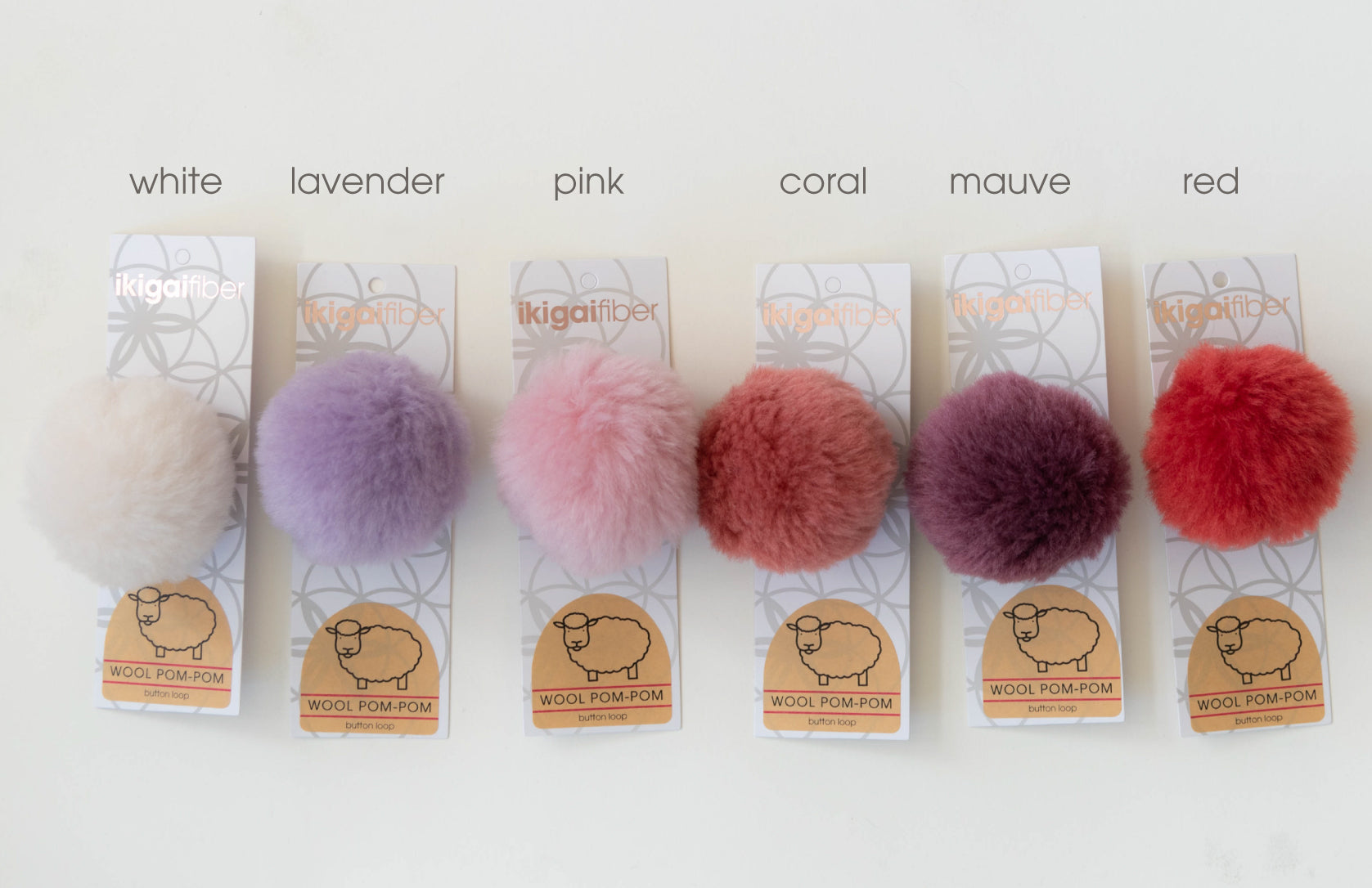 Wooden Pom Pom Buttons for Elastic Loop Poms — AB