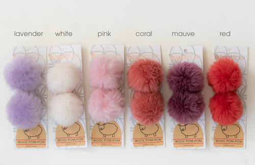 Wholesale Wool Pom-Pom (6 cm, 2 poms per card)